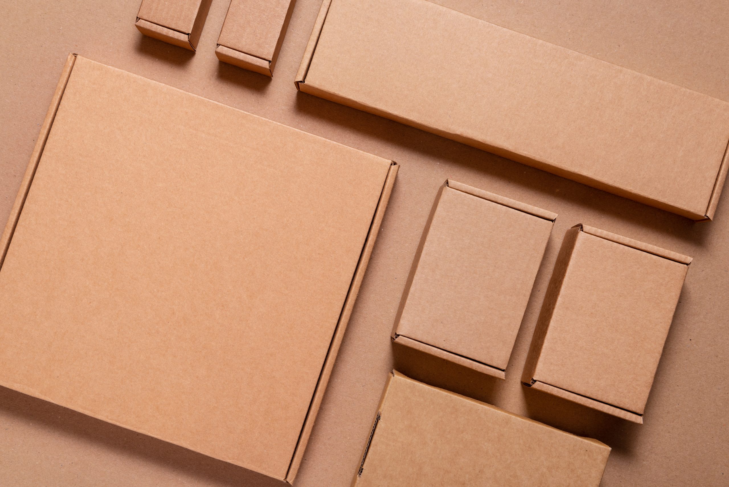 Brown Carton Cardboard box, mock up, copy space