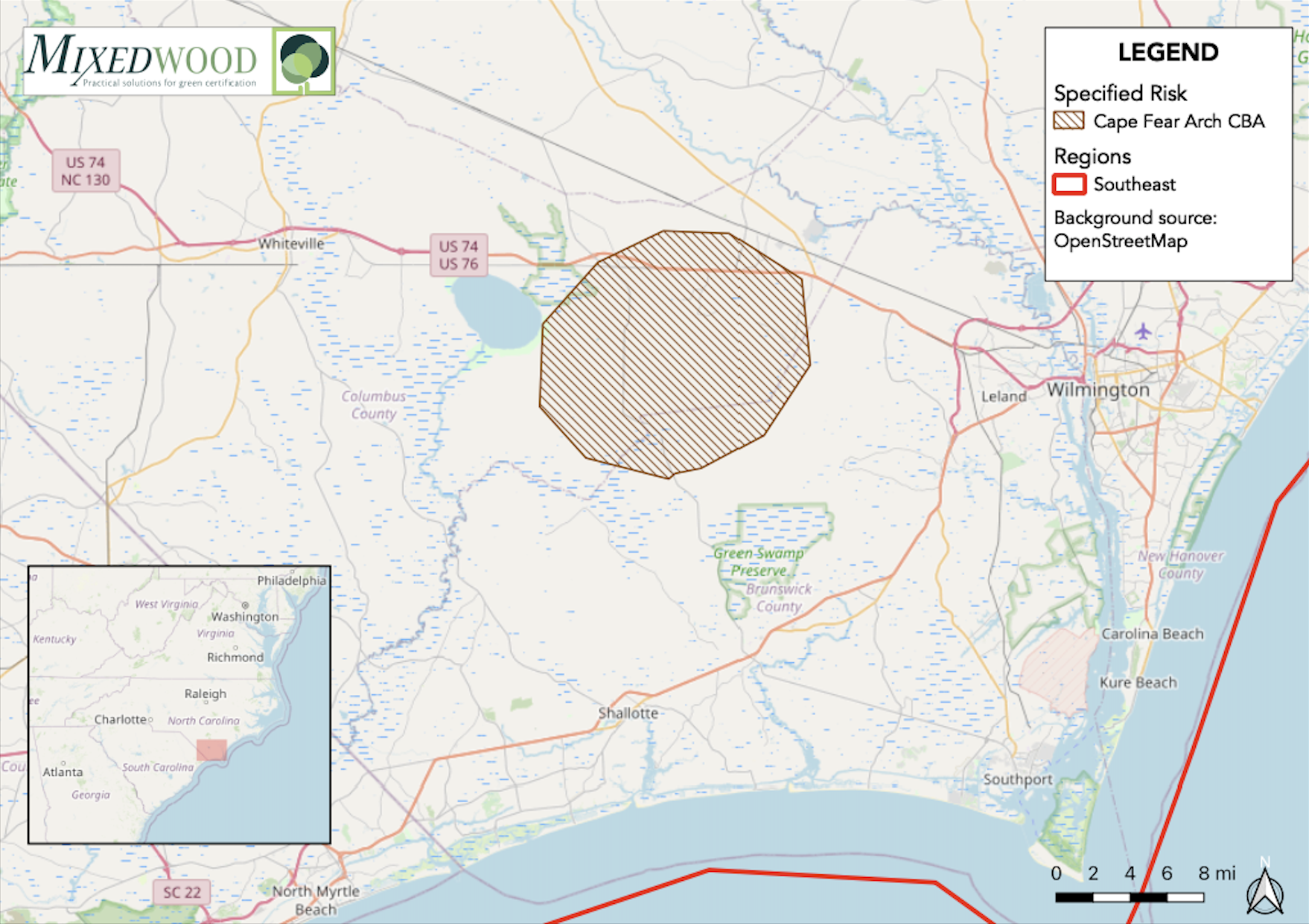 Cape Fear Arch v3 SS map with logo