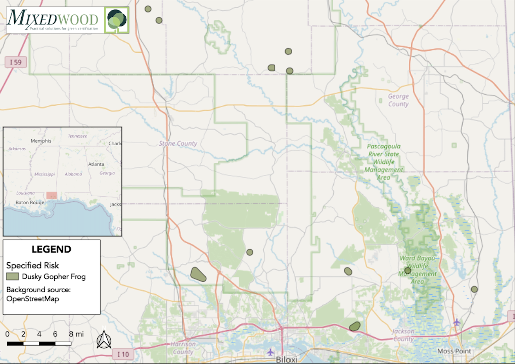 Dusky Gopher Frog v3 SS map with logo